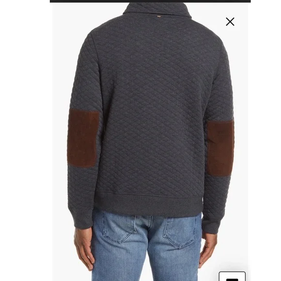 Billy Reid Shawl Collar Sweater XXL Navy Workwear Trim Fit Gentleman Elbow Patch - Picture 3 of 15